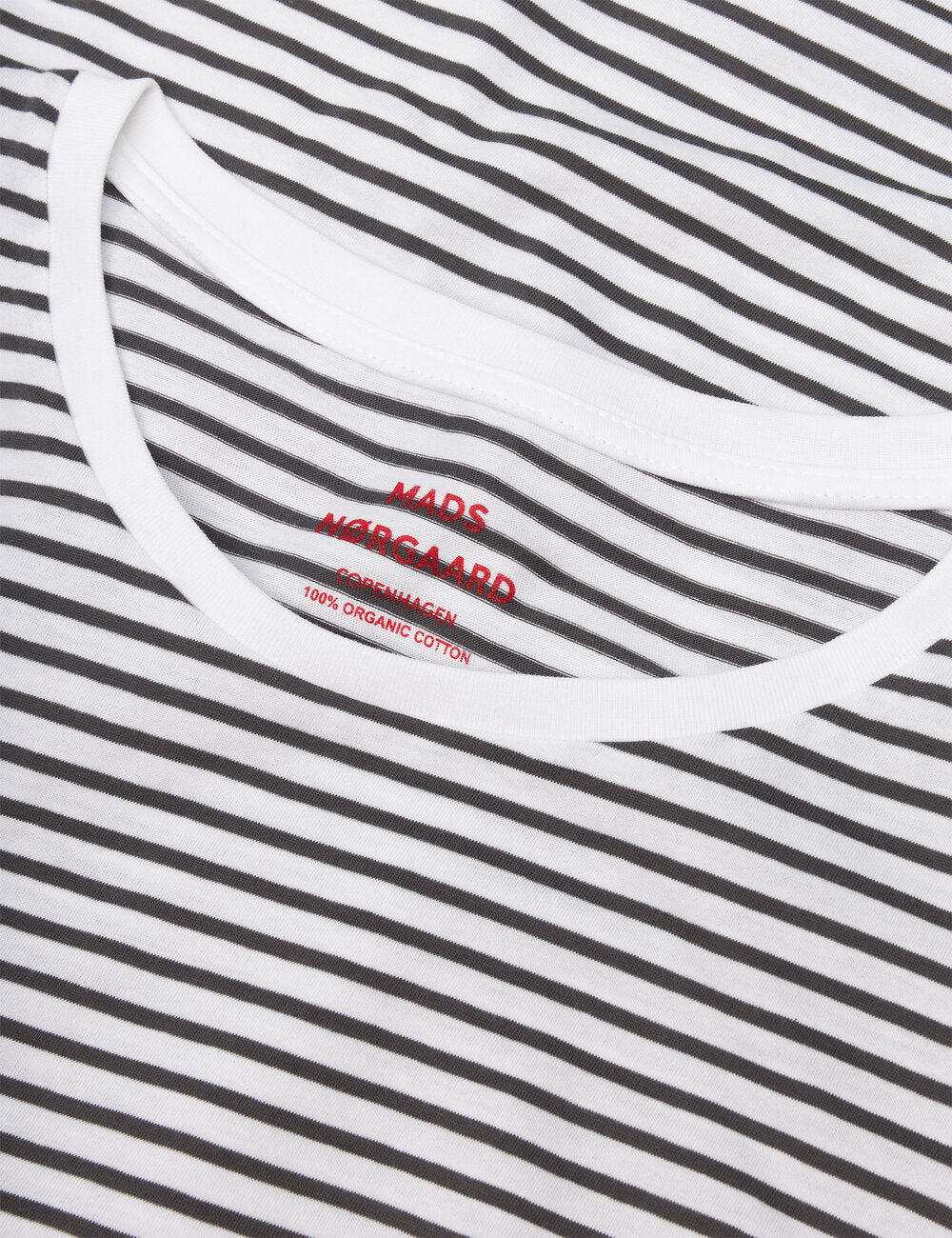 Organic Jersey Stripe Teasy T-shirt - Asphalt/brilliant white